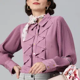 Melon by PlusS Mauve Regular Fit Shirt-image-69