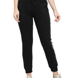 Being Human Black Cotton Printed Joggers-image-74