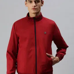 SHOWOFF Navy Slim Fit Jackets-image-37