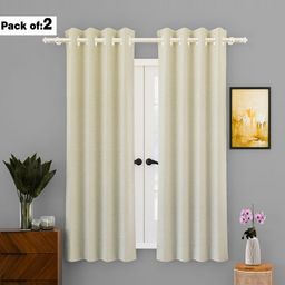 Aura Cream-Coloured Set of 2 Window Curtain-image-15