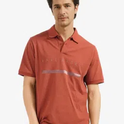 Rare Rabbit Rust Regular Fit Solid Polo T-Shirt-picture-14