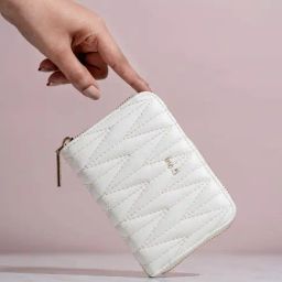 Inc.5 White Textured Zip Around Wallet For Women-21