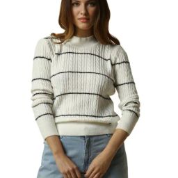 Allen Solly White Regular Fit Striped Sweater-picture-45