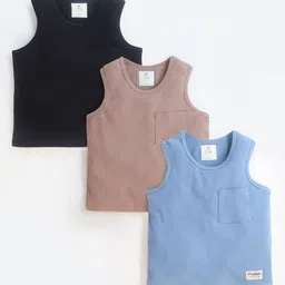 Cherry Crumble Boys Self Design Round Neck Sleeveless T-shirt-image-51