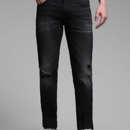 Jack & Jones Men Ben Skinny Fit Low-Rise Highly Distressed Light Fade Stretchable Jeans-image-47
