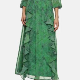 ISU Green Printed A-Line Skirt-picture-25