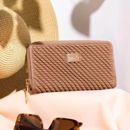 Inc.5 Chikoo Textured Zip Around Wallet For Women-44