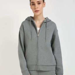 Tommy Hilfiger Grey Heather Relaxed Fit Hoodie-picture-16