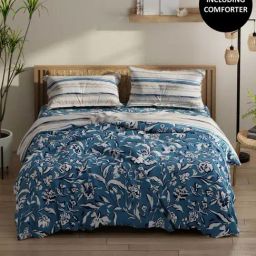 Bianca Classic Feel Blue 152 TC 120 GSM Double Size Bedsheet & Comforter With 2 Pillow Covers-picture-12
