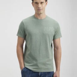 Pepe Jeans Green Cotton Slim Fit Texture T-Shirt-picture-41