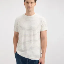 Pepe Jeans White Cotton Slim Fit Striped T-Shirt-picture-38