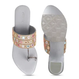 Metro Embellished Open Toe Block Heels image 2
