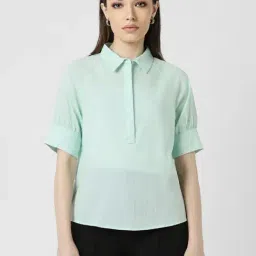 Van Heusen Green Cotton Striped Top-picture-13