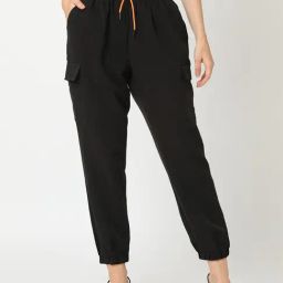 Globus Black Relaxed Fit Mid Rise Joggers-image-22