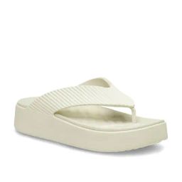 Crocs Women's Getaway Groove Off White Thong Wedges-13
