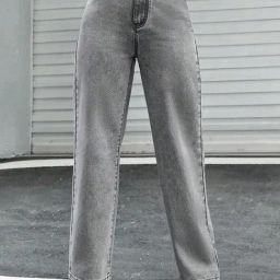 Kotty Grey Regular Fit High Rise Jeans-image-79