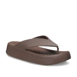 Crocs Women's Getaway Groove Brown Thong Wedges-image-87