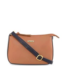Fastrack Tan Faux Leather Solid Sling Handbag-image-56