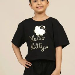 Kidsville Hello Kitty Printed Boxy Fit T-Shirt for Girls-image-64