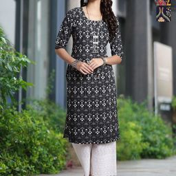Moda Rapido Pack Of 3 Ethnic Motifs Printed Straight Kurta-image-62