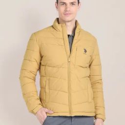 U.S. Polo Assn. Mustard Regular Fit Quilted Jacket-image-46