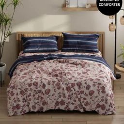 Bianca Classic Feel Brick & Blue 152 TC Double Size Bedsheet & Comforter With 2 Pillow Covers-picture-13