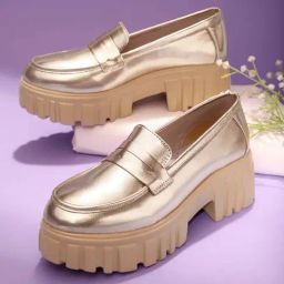 Truffle Collection Women's Rose Gold Casual Loafers-picture-3