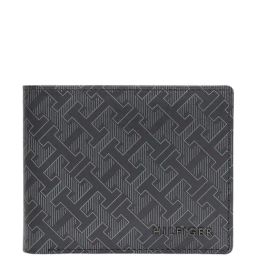TOMMY HILFIGER Porec Black Leather Printed Bi-Fold Wallet for Men-image-81