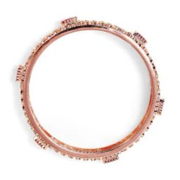 Priyaasi Ruby American Diamond & Crystal-Studded Round Bangle Set of 2 image 3