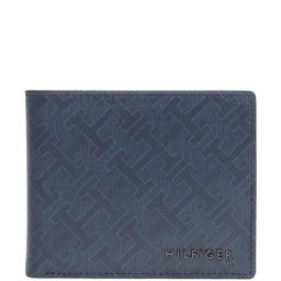 TOMMY HILFIGER Porec Navy Leather Printed Bi-Fold Wallet for Men-image-73