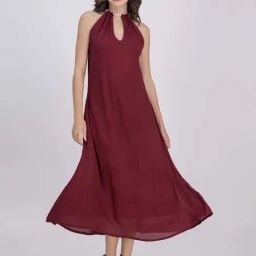 Moomaya Maroon Casual Dress-picture-18