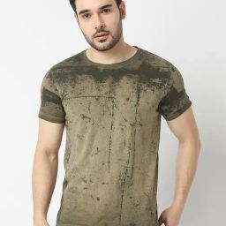 Spykar Green Cotton Slim Fit Printed T-Shirt-picture-9
