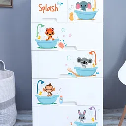 The Tickle Toe Kids White Printed Durable & Eco-Friendly 6-Drawer Storage Chest-picture-18