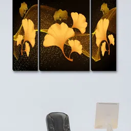 Myntra Elegant Homes Brown & Gold-Toned 3 Pieces Floral And Botanical Wall Arts-image-42