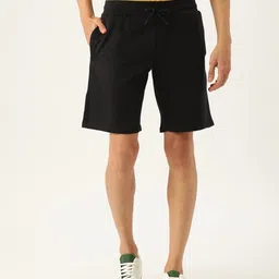 VEIRDO Men Black Solid Regular Fit Regular Shorts-image-7