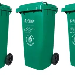 Fiable 120 L Green HDPE Wheel Dustbin 3 Pcs-image-4