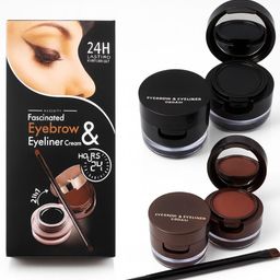 Huda crush Set Of 2 2 In 1 Eyebrow & Eyeliner Cream Definer - 7 g Each - Black - Brown-picture-2
