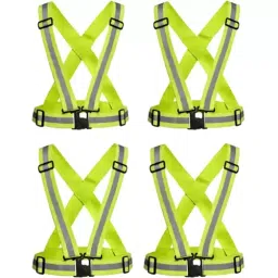 Rahul Professionals Vest Gear Safety Jacket Sleeveless Polyester Green Length 40 cm (Pack of 4)-picture-6
