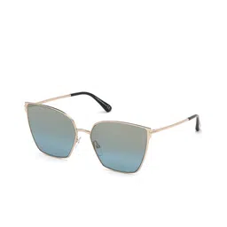 Tom Ford Women Blue Lens & Rose Gold-Toned Cateye Sunglasses with-picture-42