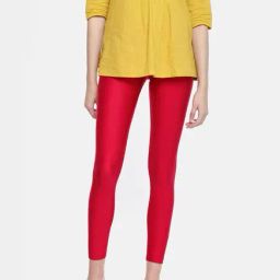 Go Colors Red Metallic Pattern Leggings-picture-4