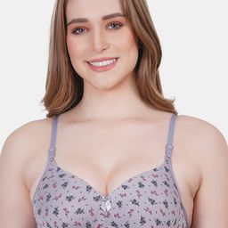 Reveira Printed Medium Coverage Dry Fit Lightly Padded Everyday Bra with All Day Comfort-3