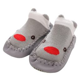 MOMISY Anti-Skid Leather Soled Shoe Socks - Grey-image-33