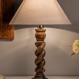 Homesake Classic Black Twister Table Lamp With White Shade - White-38