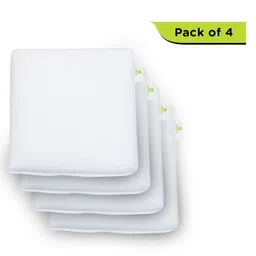 Cushows Memory Foam Decorative Square Cushion For Sofa, Chair, Bed, Couch & Car PACK OF 4 - White-picture-33