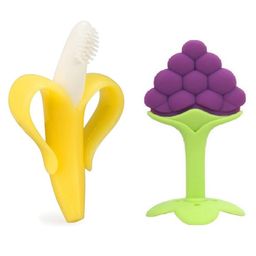 LuvLittle Luvlittle Silicone Banana Shaped Toothbrush Teether and Grapes Shaped Teething Teether for Babies- Pack Of 2-picture-12