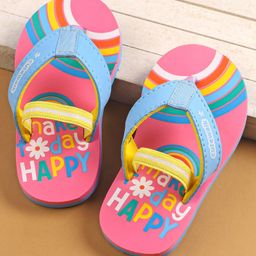 Cute Walk by Babyhug Flip Flops With Back Strap Closure & Text Print - Pink-image-69