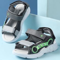 Cute Walk by Babyhug Sandals with Velcro Closure - Grey-image-110