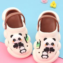 Oh! Pair Slip On Clogs with Panda Applique - Brown-picture-14