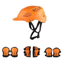 Steelbird Skating / Cycling Helmet along with Protector- Orange-XXS-image-8