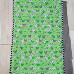 Fabrify Pure Cotton Baby Mats, Mattress, Godadi, Bistar Heart Print - Green-23